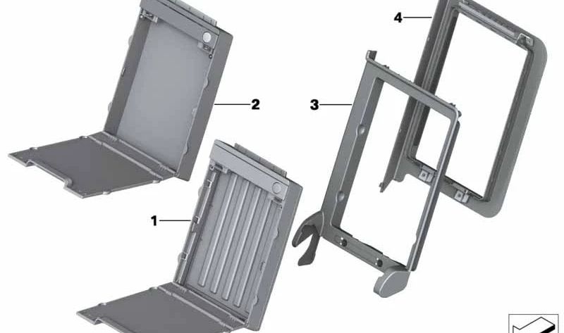 OEM 52207250947 Portaesquís Bag für BMW 5 F10-Serie (518D-Modelle, 520d mit N47T/B47O, 2013-2016 Jahre). Originaler BMW -Zubehör für Rücksitz, schwarze Farbe.