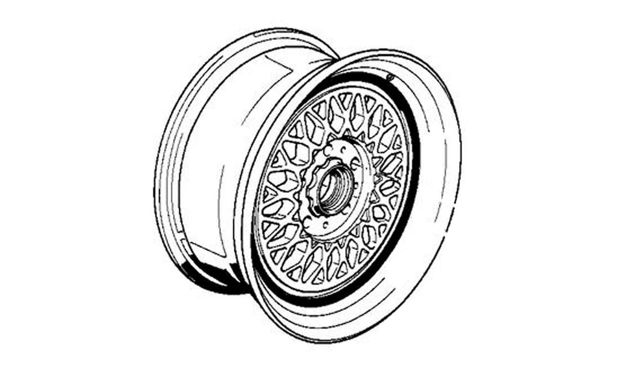 Forged Alloy Disc Wheel for BMW E34, E24, E32 (OEM 36111180360). Original BMW