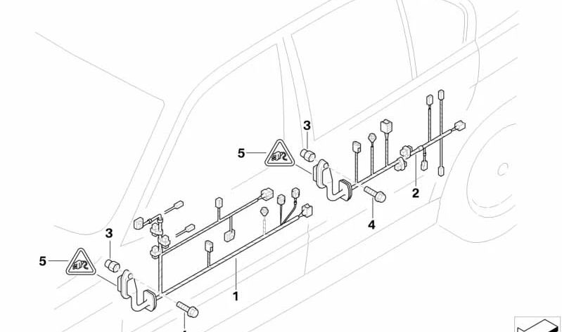 Cableado trasero OEM 61128382141 para BMW Serie 7 E38. Arnés original BMW para puerta trasera. Ideal para solucionar fallos eléctricos en el cableado. Original BMW.