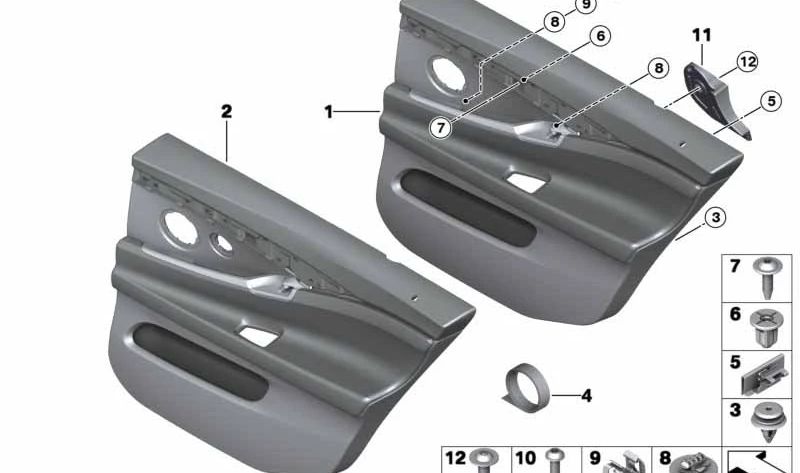 Right Rear Leather Dock OEM 51427261040 for BMW F07. Original BMW.