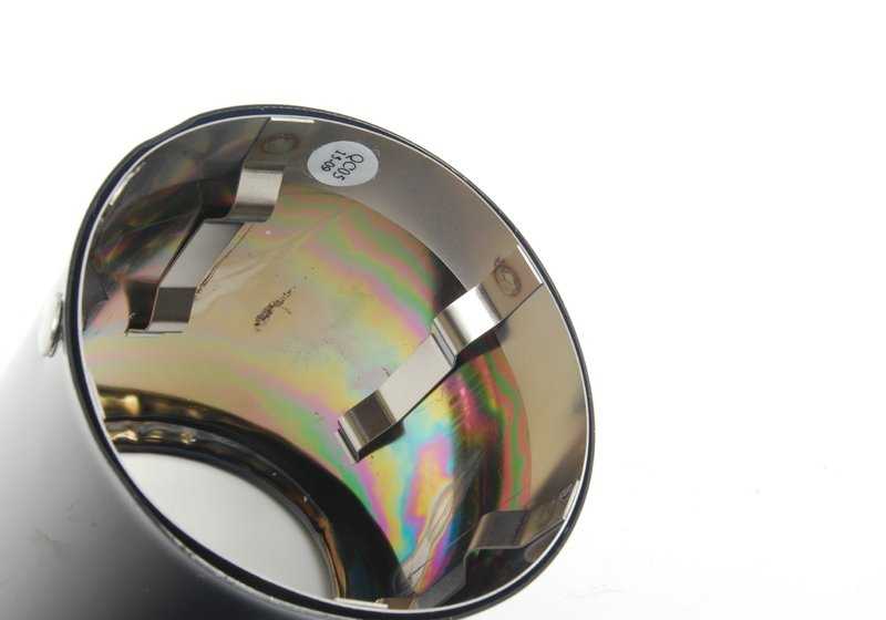 Embellecedor de escape negro cromado OEM 18107500498 para BMW X5 E53. Original BMW.
