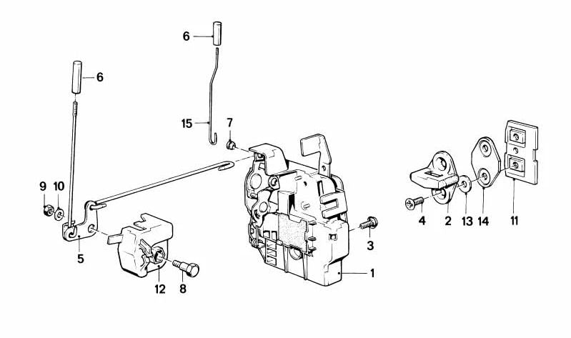 Front Left Twist Latch Lock for BMW 3 Series E30 (OEM 51211922843). Original BMW
