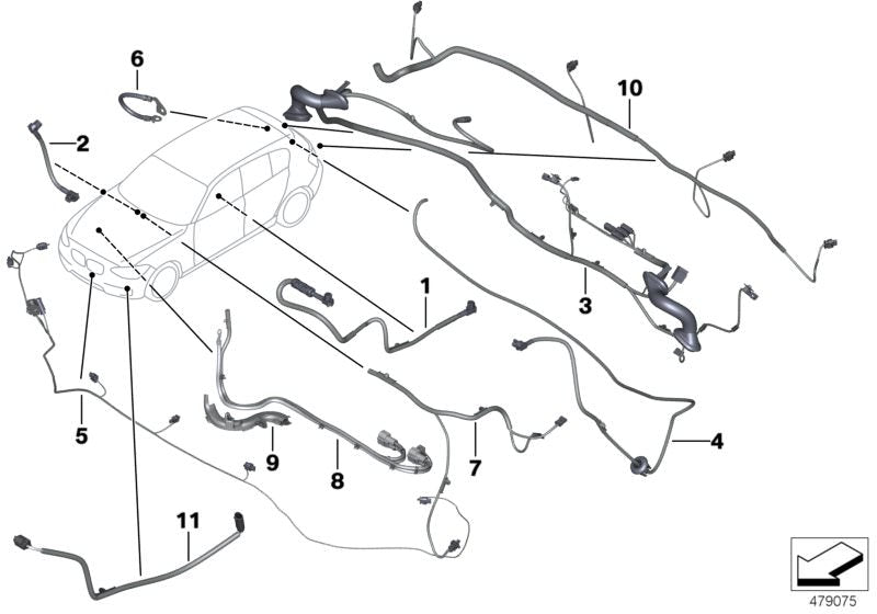 Juego de cables EPS OEM 61129313133 para BMW F20, F21, F22, F87 M2, F80 M3, F82 M4, F83 M4... y más. Original BMW.