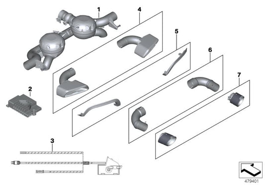 Lo scarico incoraggia M performance Carbon OEM 18302449938 per BMW G30, G30N, G31, G31N. Solo con il pacchetto M Sport. BMW originale.