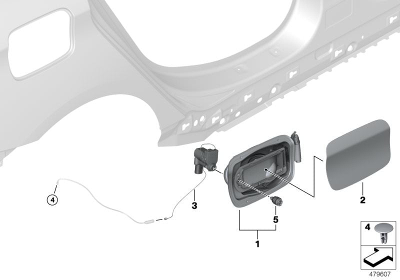 Tapón de combustible imprimado OEM 51177302268 para BMW Serie 2 F45 (214d, 216d) con motor B37. Compatible con modelos de 2014 a 2021. Original BMW.