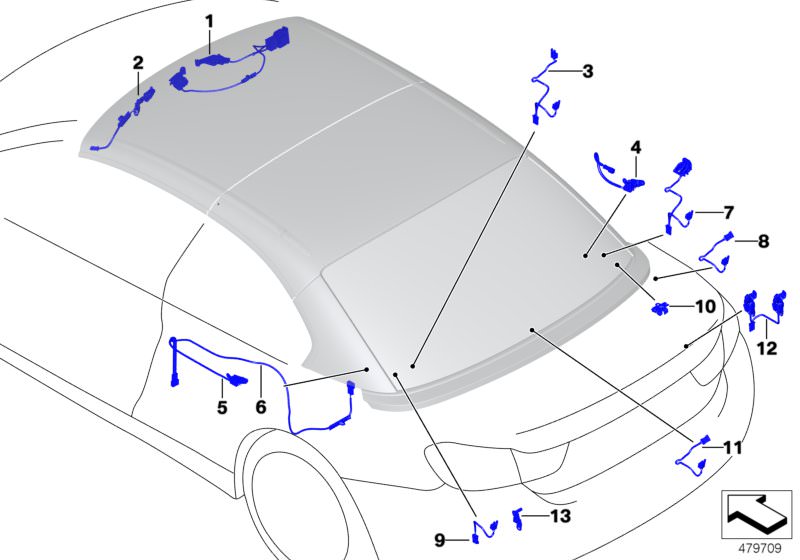 Soporte sensor de posición OEM 51177345152 para BMW F33, F33N, F83, F83N. Original BMW.
