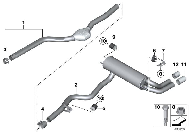 Embellecedor de salida de escape cromado negro OEM 18308578595 para BMW F20 y F21 (120d, 125d, xDrive). Original BMW.