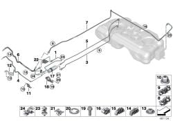 Soutien du filtre à carburant OEM 16119454006 pour BMW 2 'F44, F45, F46, X1 F48, X2 F39 et Mini F56, F55, Clubman F54, Cabrio F57, Countryman F60 ... et plus. BMW et mini d'origine.