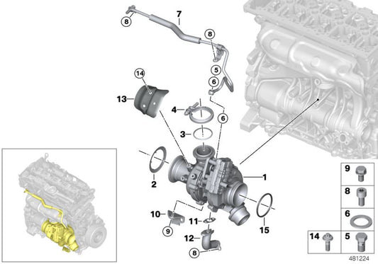 Tubería de aceite turbo (conducto de alimentación) OEM 11428513616 para BMW F20 118d, 120d (con y sin xDrive) todos los motores B47U/B47O. Original BMW.