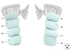 Cristal espejo convexo derecho OEM 51167947274 para BMW F90 M5, G30, G11, G14, F92 M8... y más. Original BMW.