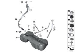 Tubo de llenado de materia sintética OEM 16117404086 para BMW X3 G01, X3 M F97, X4 G02... y más. Original BMW.