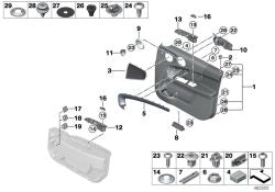 Marco para puerta delantera OEM 51417411892 para MINI Countryman F60, F60 LCI. Original MINI.