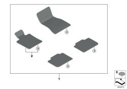 Juego de alfombras Schwarz M OEM 51479500392 para BMW Serie 6 G32 GT (09/2016 — 07/2020), G32 GT LCI (05/2019 — 06/2024). Original BMW.