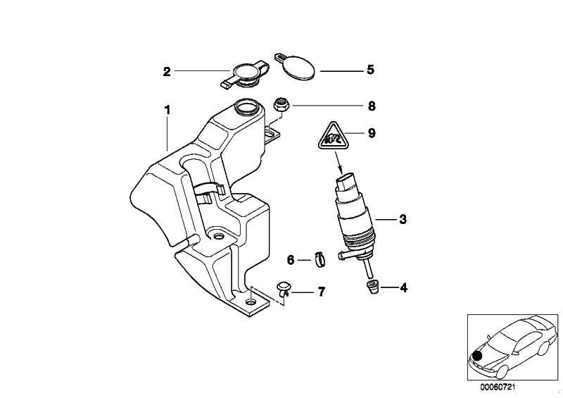 Contenedor Recipiente Limpia Parabrisas Para Bmw E39. Original Recambios
