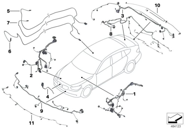 Cables de reparación trasera OEM 61119327513 para BMW Serie 6 F06, F12, F13 y más. Original BMW.