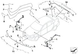 Cables de reparación delanteros derechos OEM 61119326076 para BMW Serie 5 F07, F10, F11, Serie 6 F06, F12, F13, Serie 7 F01 LCI, F02 LCI, F03 LCI, Ghost RR4... y más. Original BMW.