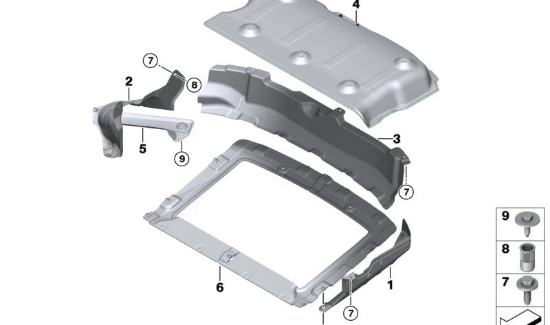 Rear left side heat insulation for BMW I12, I12N, I15 (OEM 51487333123). Original BMW