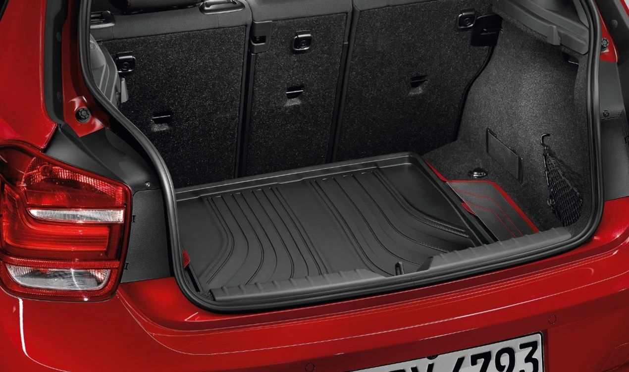 RED boot mat rubber boot protector for BMW F20, F21. Original BMW.