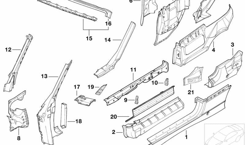 Rejilla de ventilación derecha (Windlauf) OEM 41328170648 para BMW E36. Original BMW.
