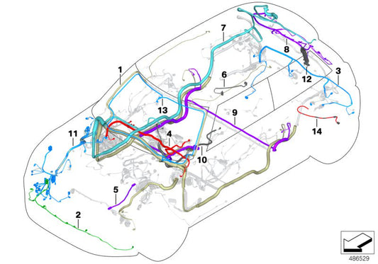 OEM 61129374165 rear gate. Replace damaged trunk cable. Original Mini.