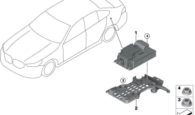 Soporte RAM OEM 65155A893C1 para BMW Serie 5 G60 (520d, 520d xDrive, 520i). Compatible con modelos producidos desde 07/2023 hasta 06/2030. Original BMW.