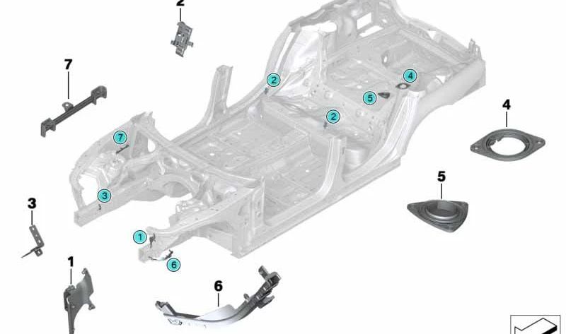 EPS support for BMW 5 Series F10, F11 (OEM 61139238168). Genuine BMW.