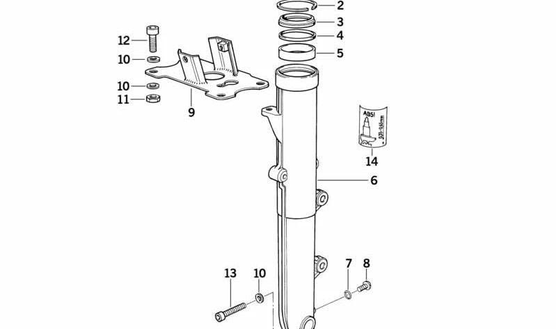 Junta de tubo deslizante OEM 31422310345 para motos BMW K1, K 100 RS, K 1100 LT... y más. Original BMW Motorrad.