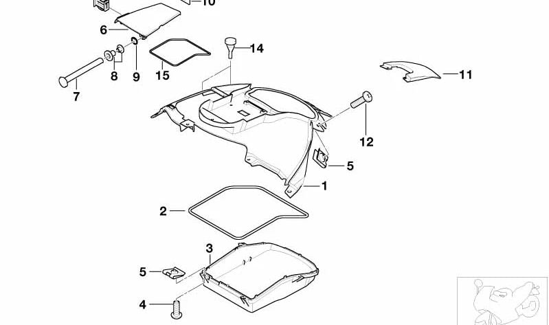 Muelle del soporte lateral izquierdo OEM 46632347243 para motos BMW K 1200 RS (K589) y K 1200 LT (K589). Original BMW Motorrad.