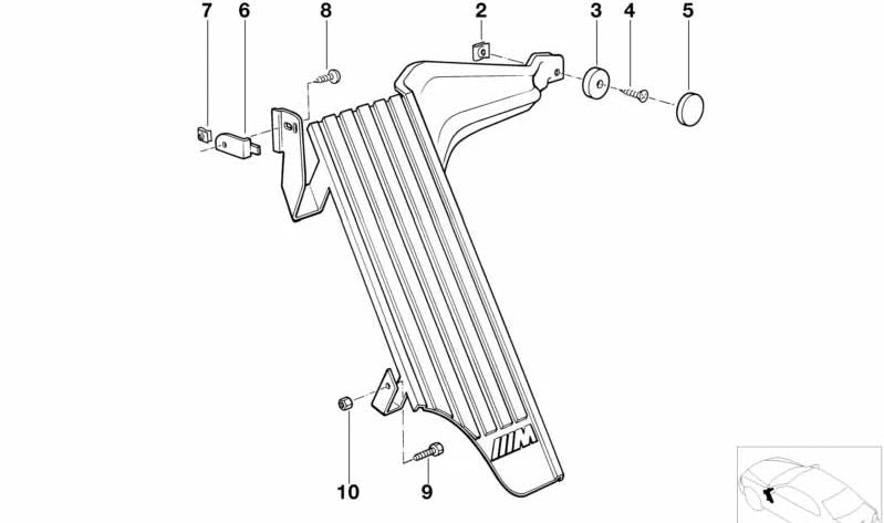 Tapón OEM 35311153896 para BMW E30, E36, E46, E28, E39, E24, E32, E38, Z3, E52. Pieza original BMW ideal para el sistema de frenado (zona del pedal/clutch). Repuesto original BMW.