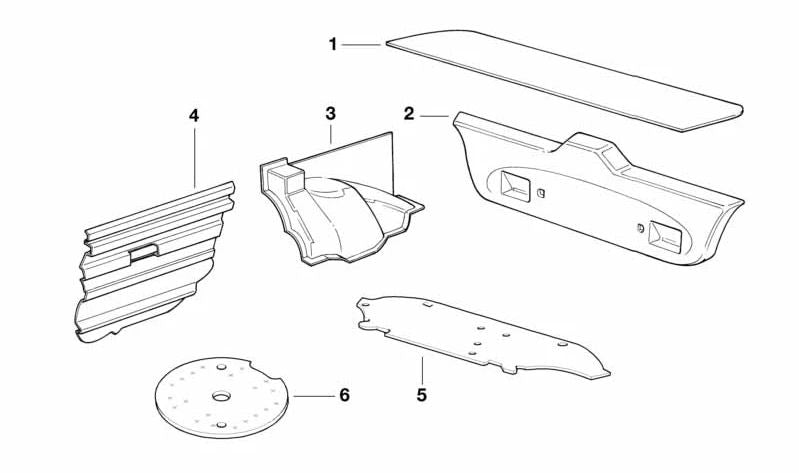 Isolateur acoustique Porte arrière gauche OEM 5148173711 pour BMW E36. Pièce BMW originale.
