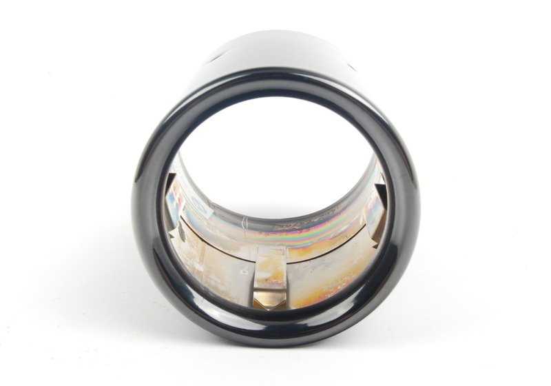 Cola de escape cromada negra redonda OEM 18307610636 para BMW F20, F21, F22, F23, F30, F31, F32, F33, F34, F36. Ideal para acabado Sport Line. Original BMW.