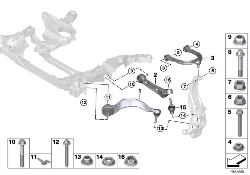 Tuerca hexagonal con reborde OEM 31106768887 para BMW Serie 5 {F07, F07N, F10, F10N, F11, F11N, F18N, F90, F90N, G30, G30N, G31, G31N, G38, G38N}, Serie 6 {F06, F06N, F12, F12N, F13, F13N, G32, G32N}, Serie 7 {F01, F01N, F02, F02N, F04, G11, G11N, G1