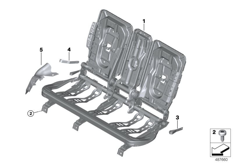 Tornillo de cabeza redonda M10x25 OEM 52207444818 para BMW F45, F45N, F46, F46N, F48, F48N. Original BMW.