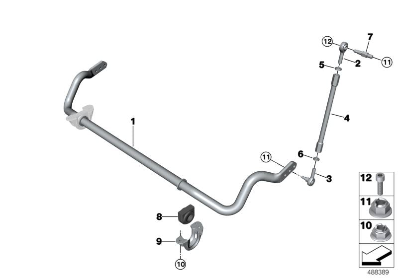 Silentblock estabilizador 30,4 mm OEM 31358431270 para BMW E46,E83,E85,E86,Z4,X3. Pieza original BMW.