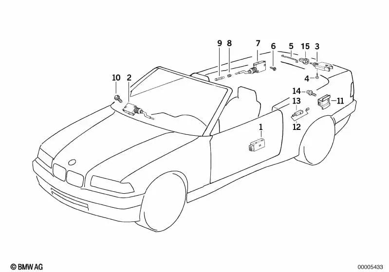 Varilla de unión OEM 51258173724 para BMW Serie 3 E36 318i, 320i. Original BMW.