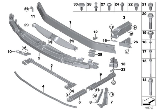 Upper shock absorber 51117342437 for BMW F48 (X1 SDRive16D, 18i, 20i, XDrive20d, XDrive25i). Original BMW.