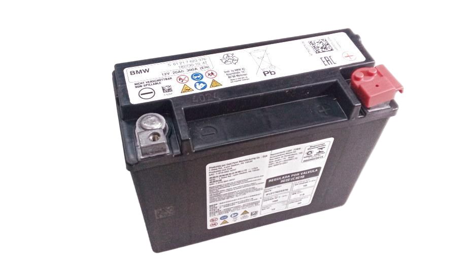 Batería AGM 20Ah OEM 61219321815 para BMW i3 (modelos I01 60Ah y 120Ah, con y sin Rex, producción 2013–2022). Compatible solo con versiones AGM. Original BMW.
