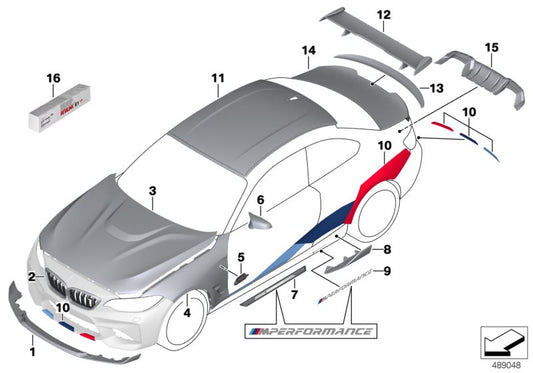OEM 5124246360 Gate posteriore per BMW F22, F22N, F87, F87N. BMW originale.