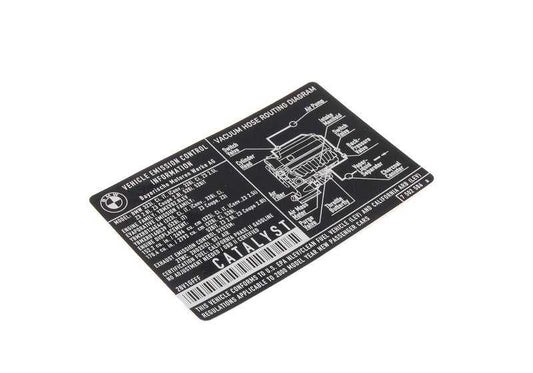 ADHESIVE TAGE EMISSIONS 71227502586 FOR BMW E46, E39. Original BMW.