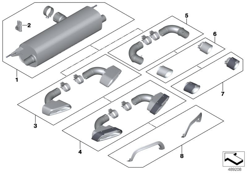 Embellecedores traseros M Performance OEM 51122449945 para BMW G32 {620d, 620d xDrive, 630d, 630d xDrive, 630i}. Original BMW.