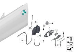 Maniglia esterna sinistra verniciata Bluestone OEM 51218492275 per BMW G30, G31, F90, G32. BMW originale.