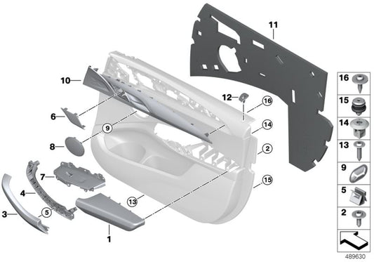 Embellose left front door OEM 51417936701 for BMW G01, G02. Original BMW piece.
