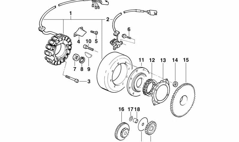 Generador de impulsos OEM 12112343325 para motos BMW F 650, F 650 ST. Original BMW Motorrad.