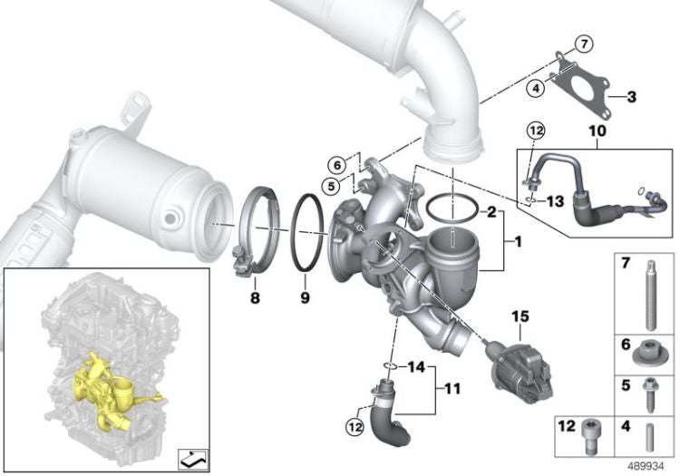 Turbocompresor OEM 11659488207 para MINI F56, F55, Clubman F54, Cabrio F57, Countryman F60. Original MINI.