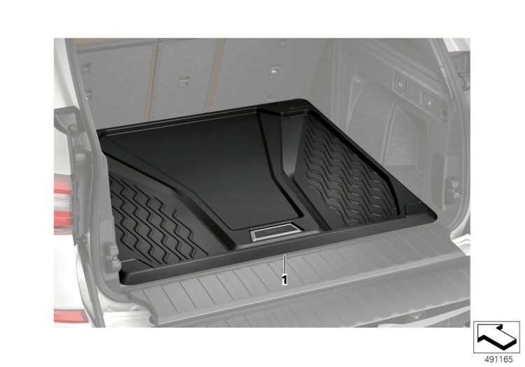 Alfombrilla protectora maletero OEM 51472458567 para BMW X5 G05 y X5 M F95. Ajuste perfecto, antideslizante y resistente. Solo válida con tercera fila de asientos. Original BMW.