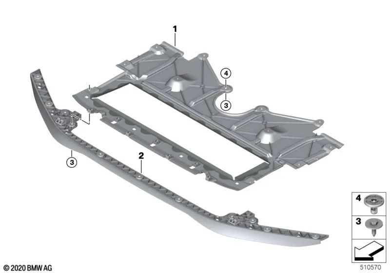 Front spoiler for BMW G87, G80, G82, G83 (OEM 51758082491). Original BMW.