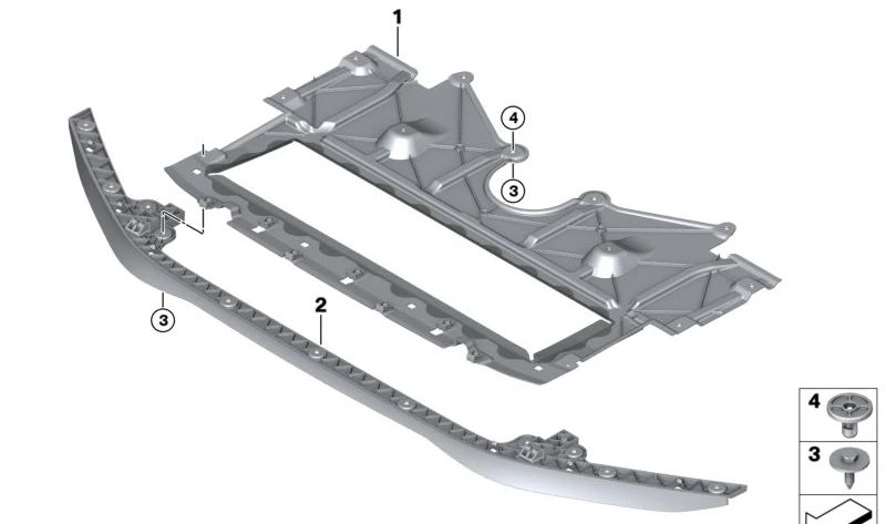 Isolamento do compartimento do motor para BMW Série 2 G87, Série 3 G80, G81, Série 4 G82, G83 (OEM 51758074612). BMW original