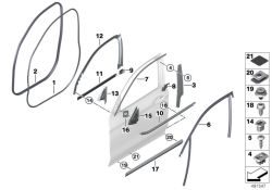 Cantonera de puerta delantera OEM 51727468927 para BMW X4 G02, X4 M F98... y más. Original BMW.