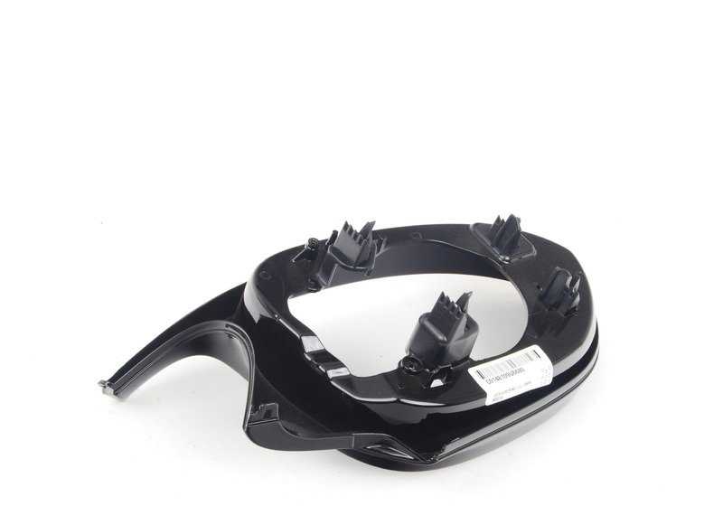Anillo embellecedor negro brillo izquierdo OEM 51168045063 para BMW E82, E90. Original BMW.