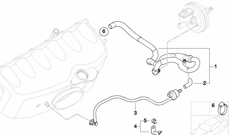 Bomba de succión con tubos OEM 11617831663 para BMW E46 M3 (BL91, BR91) con motor S54. Compatible con modelos del 01/2000 al 08/2006. Original BMW.